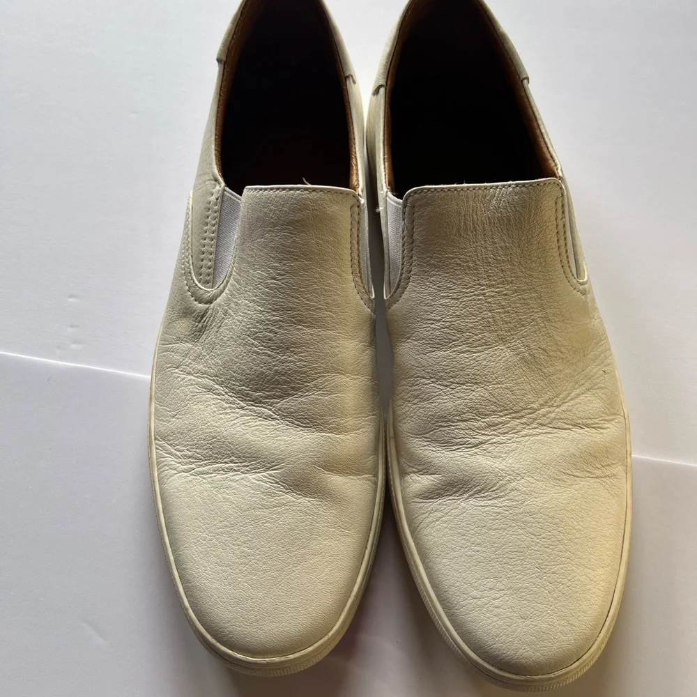 FRYE White Leather Slip-On Shoes‎